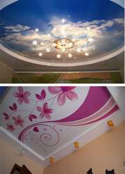 Натяжные потолки клинового типа. Бесшовные, глянцевые, с фотопечатью.