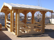 Качественное изготовление деревянных беседок, навесов и садовой мебели.