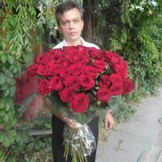 55 красных роз 70 см