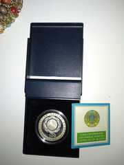 Рубеж тысячелетий (Миллениум),  Казахстан, 100 тенге — серебряная монета